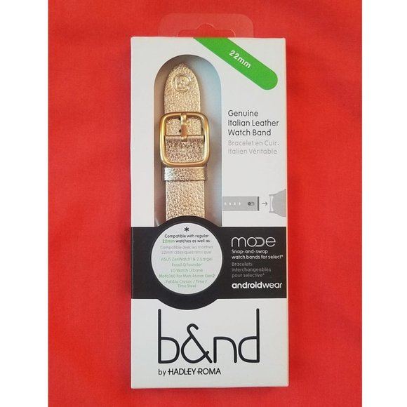 Gold 22mm Genuine Leather Watch Band BRAND NEW - Picture 2 of 3